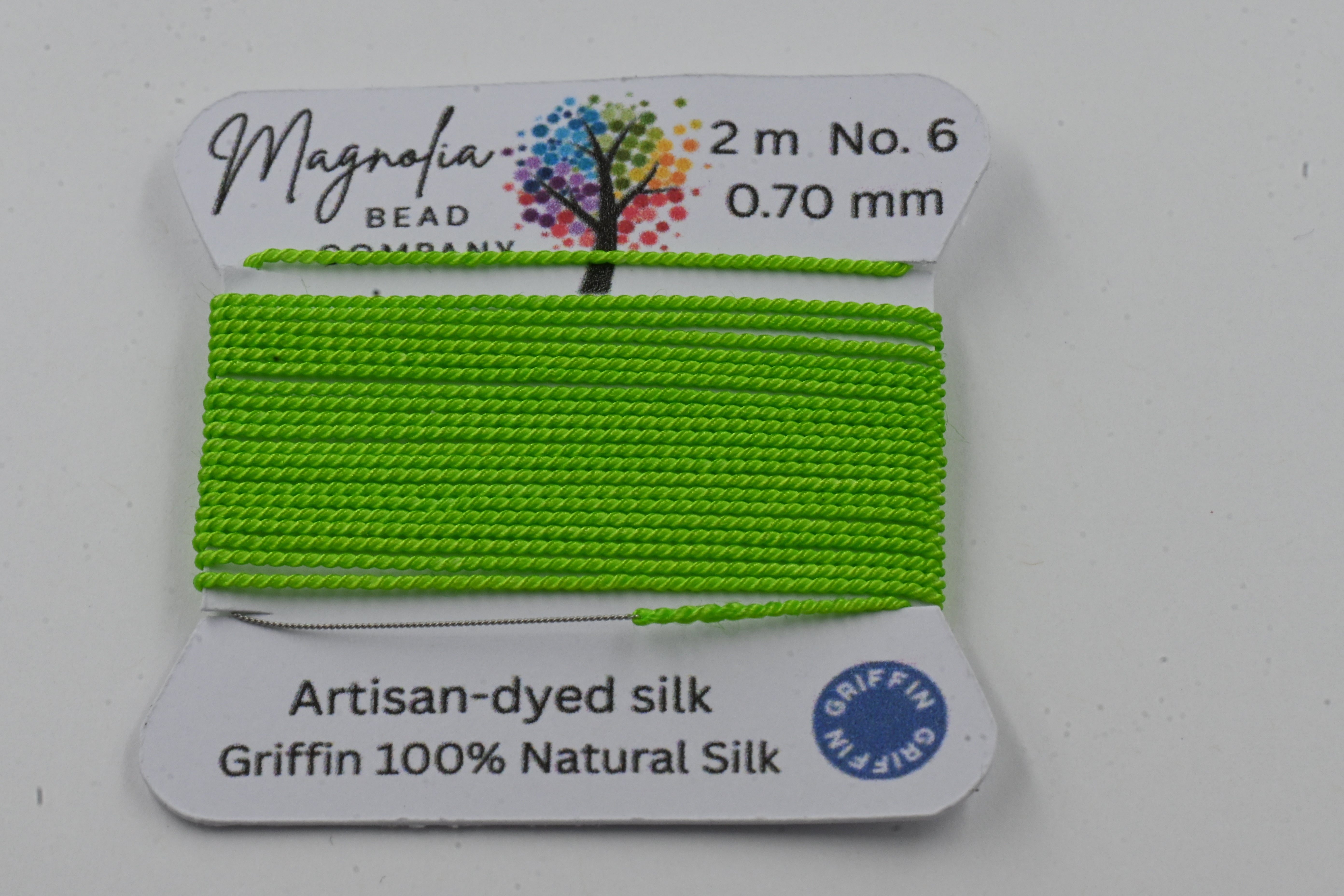 Vivid Lime Griffin Silk Cord – Hand-Dyed Thread for Knotting, Jewelry Making, Pendant Stringing