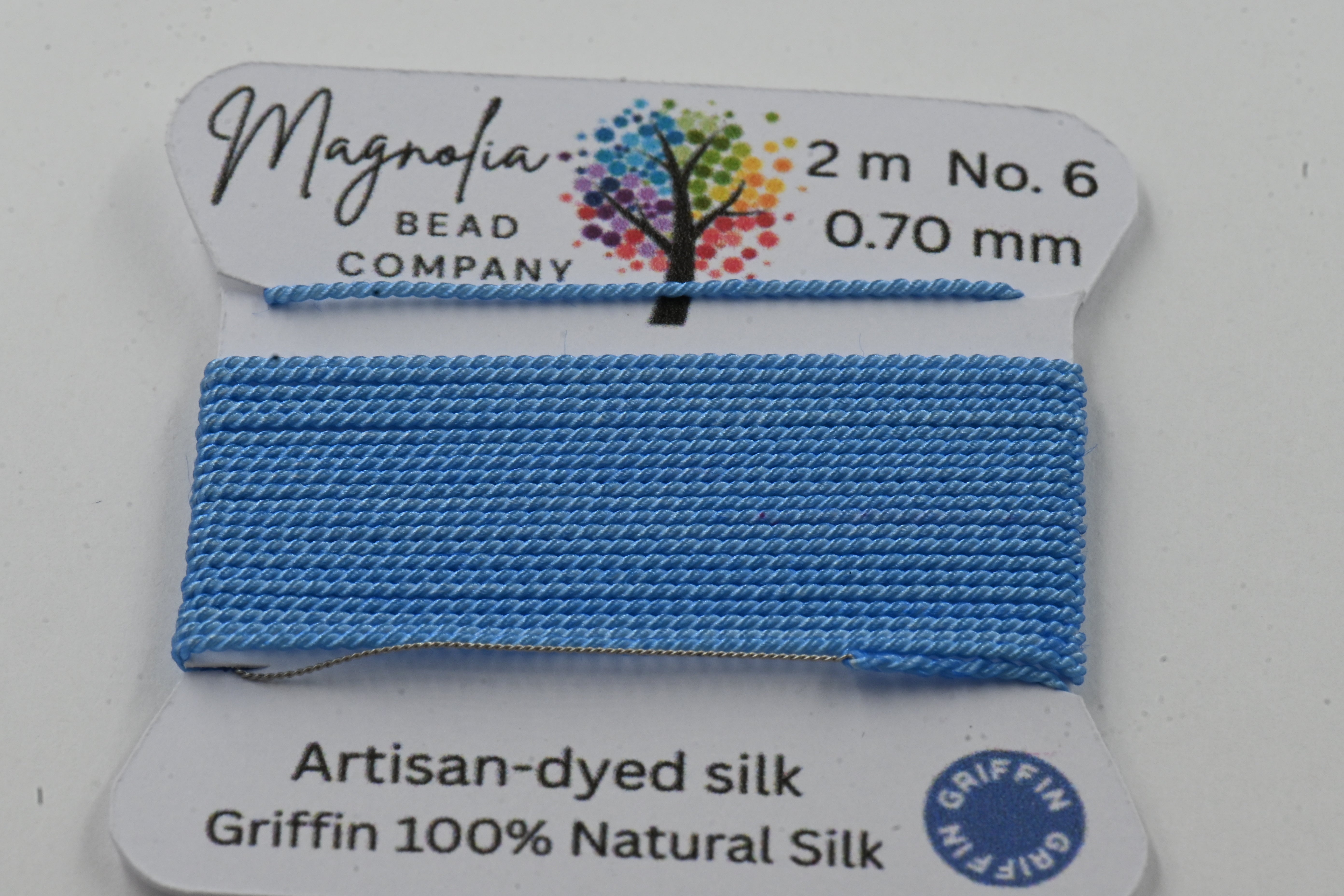 Baby Blue Griffin Silk Cord – Hand-Dyed Thread for Knotting, Jewelry Making, Pendant Stringing