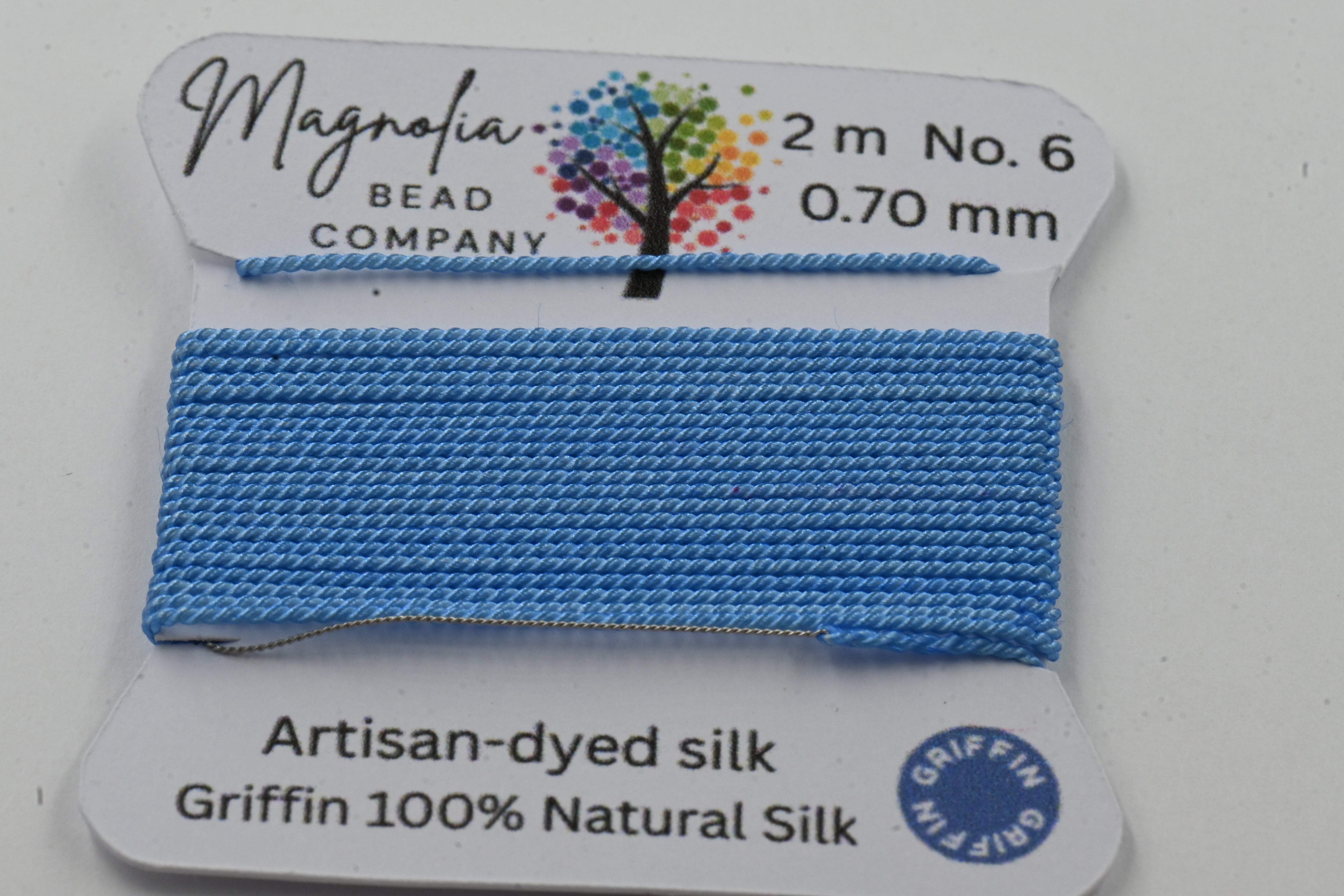 Baby Blue Griffin Silk Cord – Hand-Dyed Thread for Knotting, Jewelry Making, Pendant Stringing