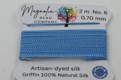 Baby Blue Griffin Silk Cord – Hand-Dyed Thread for Knotting, Jewelry Making, Pendant Stringing