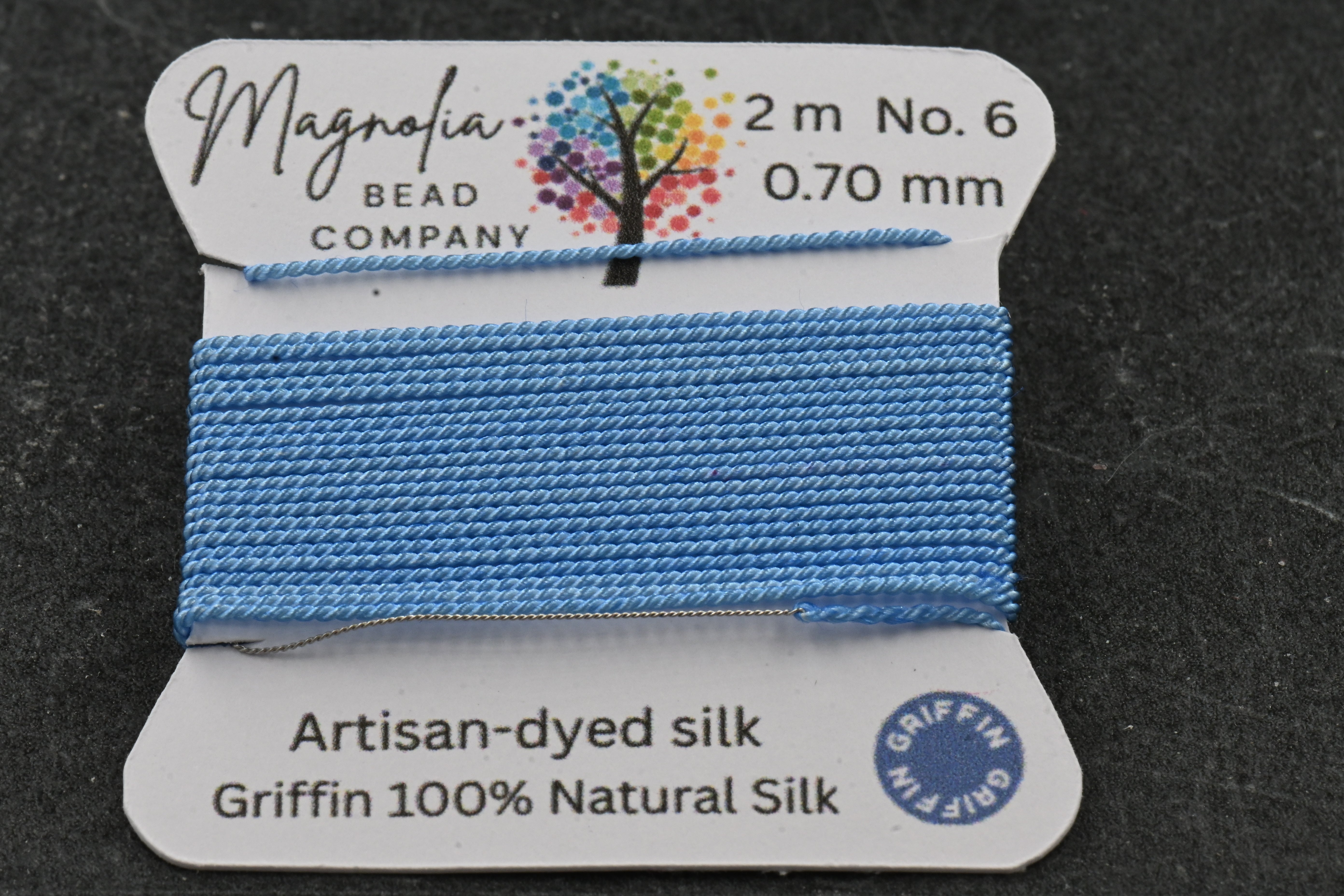 Baby Blue Griffin Silk Cord – Hand-Dyed Thread for Knotting, Jewelry Making, Pendant Stringing