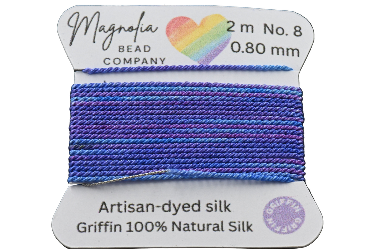 Midnight Thistle Griffin Silk Cord – Hand-Dyed Thread for Knotting, Jewelry Making, Pendant Stringing