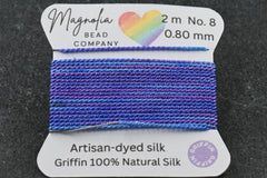 Midnight Thistle Griffin Silk Cord – Hand-Dyed Thread for Knotting, Jewelry Making, Pendant Stringing