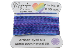 Midnight Thistle Griffin Silk Cord – Hand-Dyed Thread for Knotting, Jewelry Making, Pendant Stringing