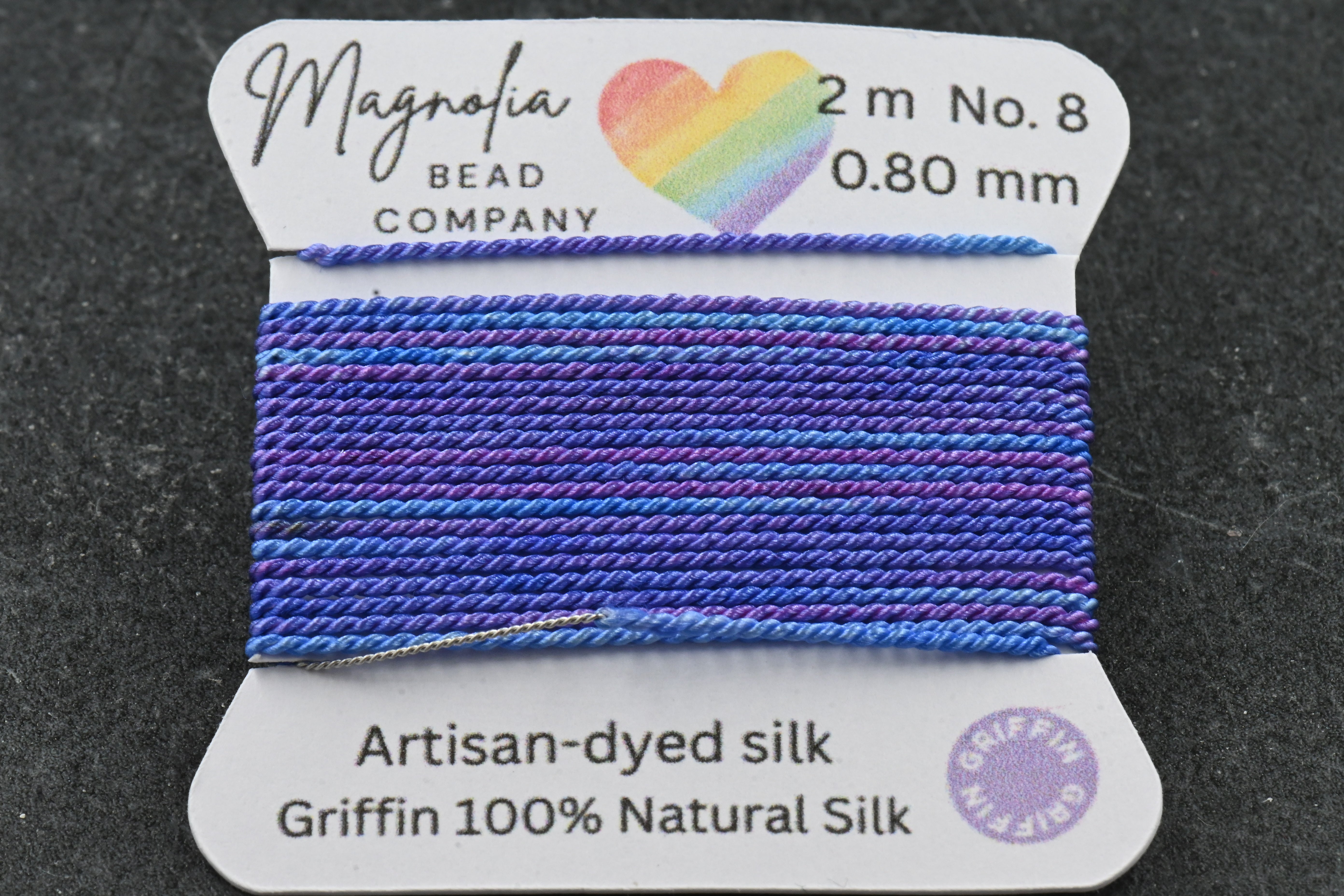Midnight Thistle Griffin Silk Cord – Hand-Dyed Thread for Knotting, Jewelry Making, Pendant Stringing