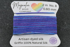 Midnight Thistle Griffin Silk Cord – Hand-Dyed Thread for Knotting, Jewelry Making, Pendant Stringing