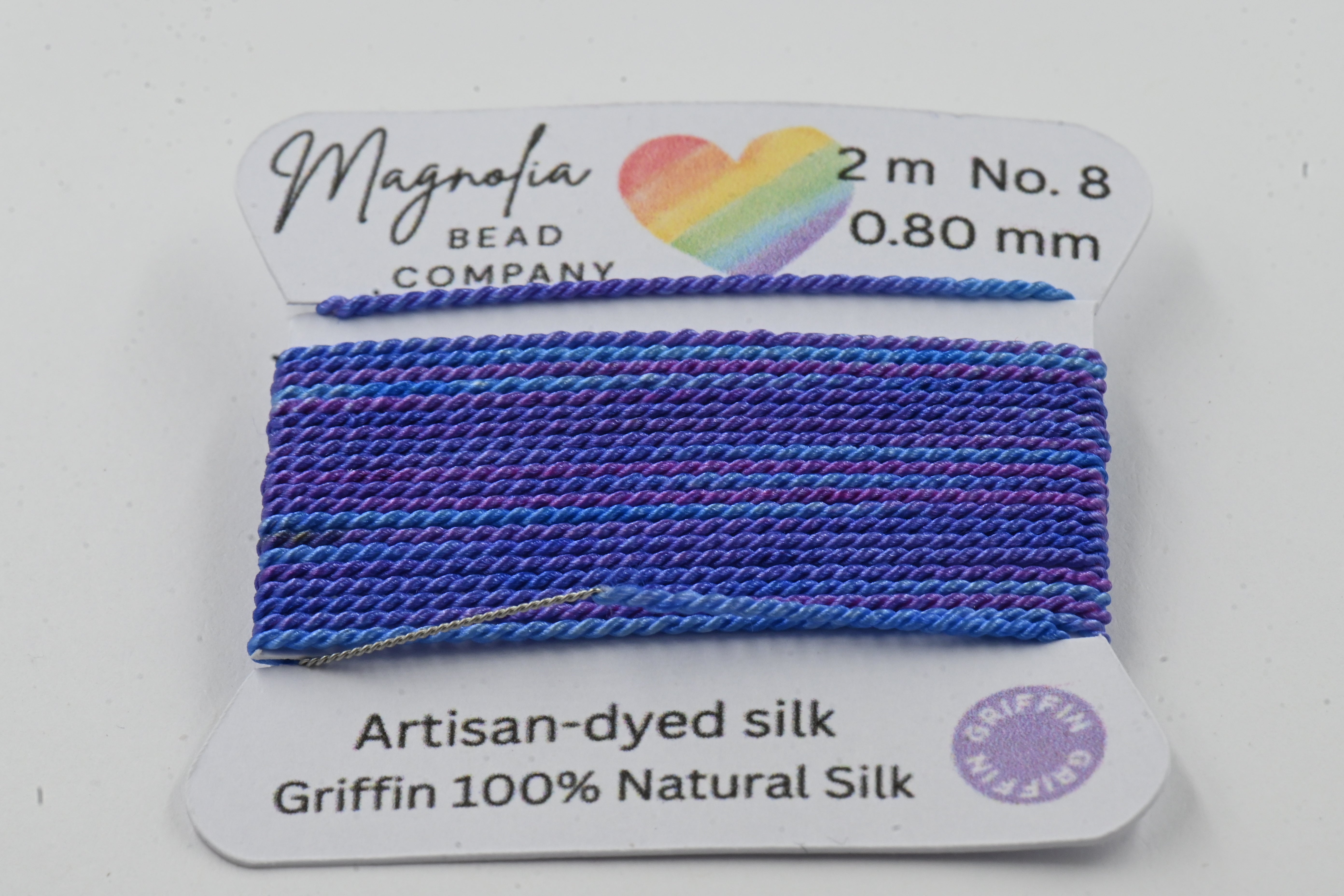 Midnight Thistle Griffin Silk Cord – Hand-Dyed Thread for Knotting, Jewelry Making, Pendant Stringing