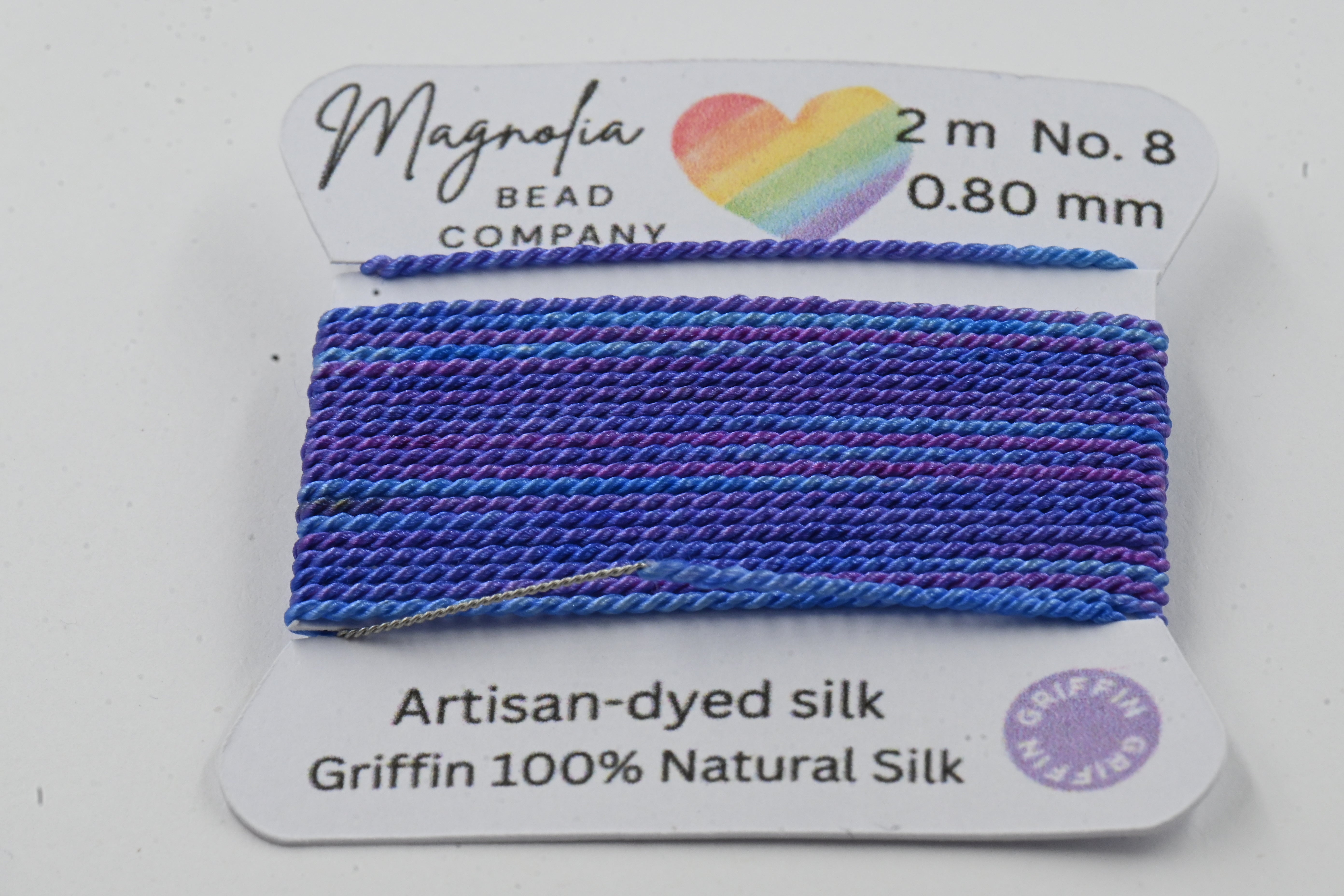 Midnight Thistle Griffin Silk Cord – Hand-Dyed Thread for Knotting, Jewelry Making, Pendant Stringing