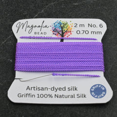 Retro Fluorescent Purple Griffin Silk Cord – Hand-Dyed Thread for Knotting, Jewelry Making, Pendant Stringing