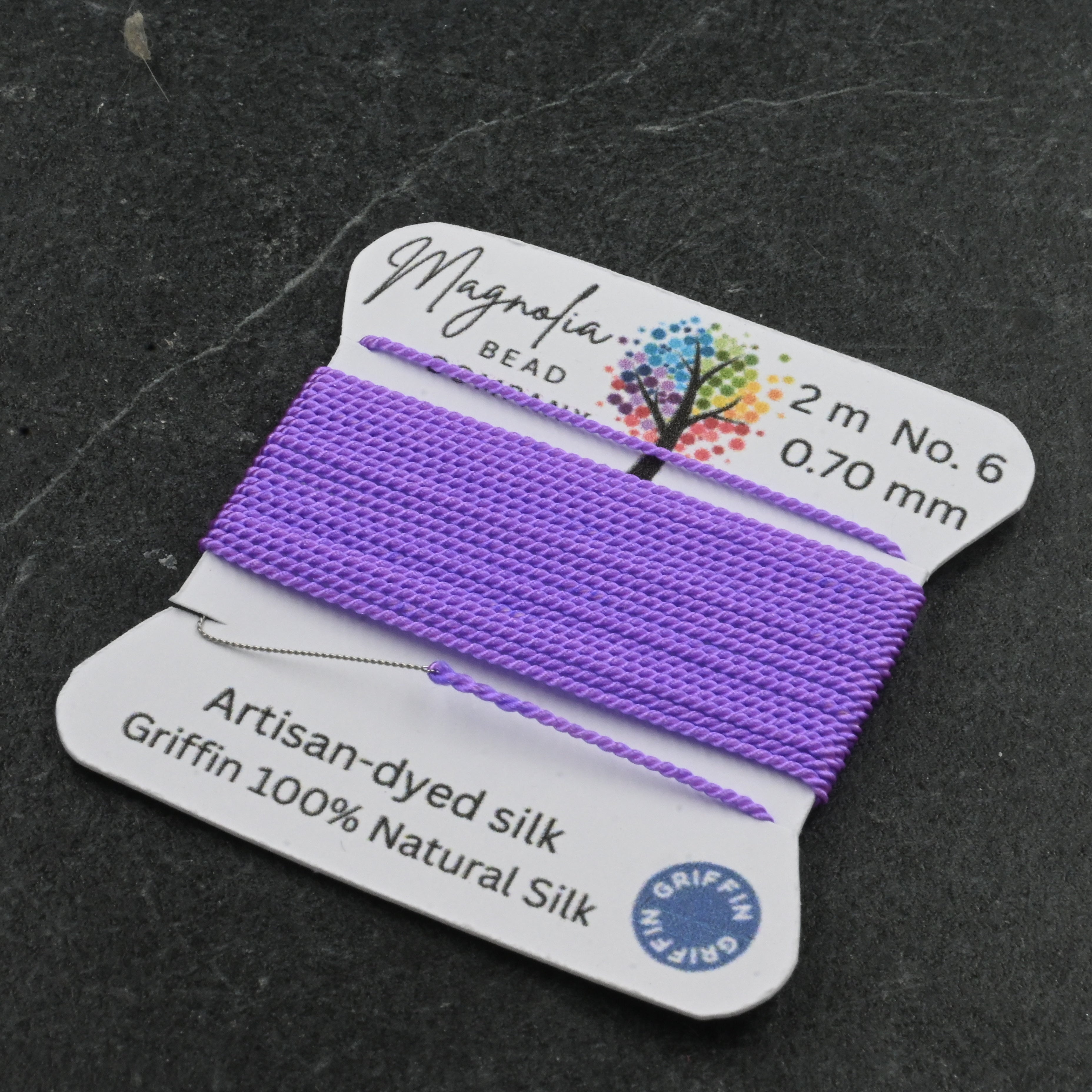 Retro Fluorescent Purple Griffin Silk Cord – Hand-Dyed Thread for Knotting, Jewelry Making, Pendant Stringing