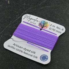 Retro Fluorescent Purple Griffin Silk Cord – Hand-Dyed Thread for Knotting, Jewelry Making, Pendant Stringing