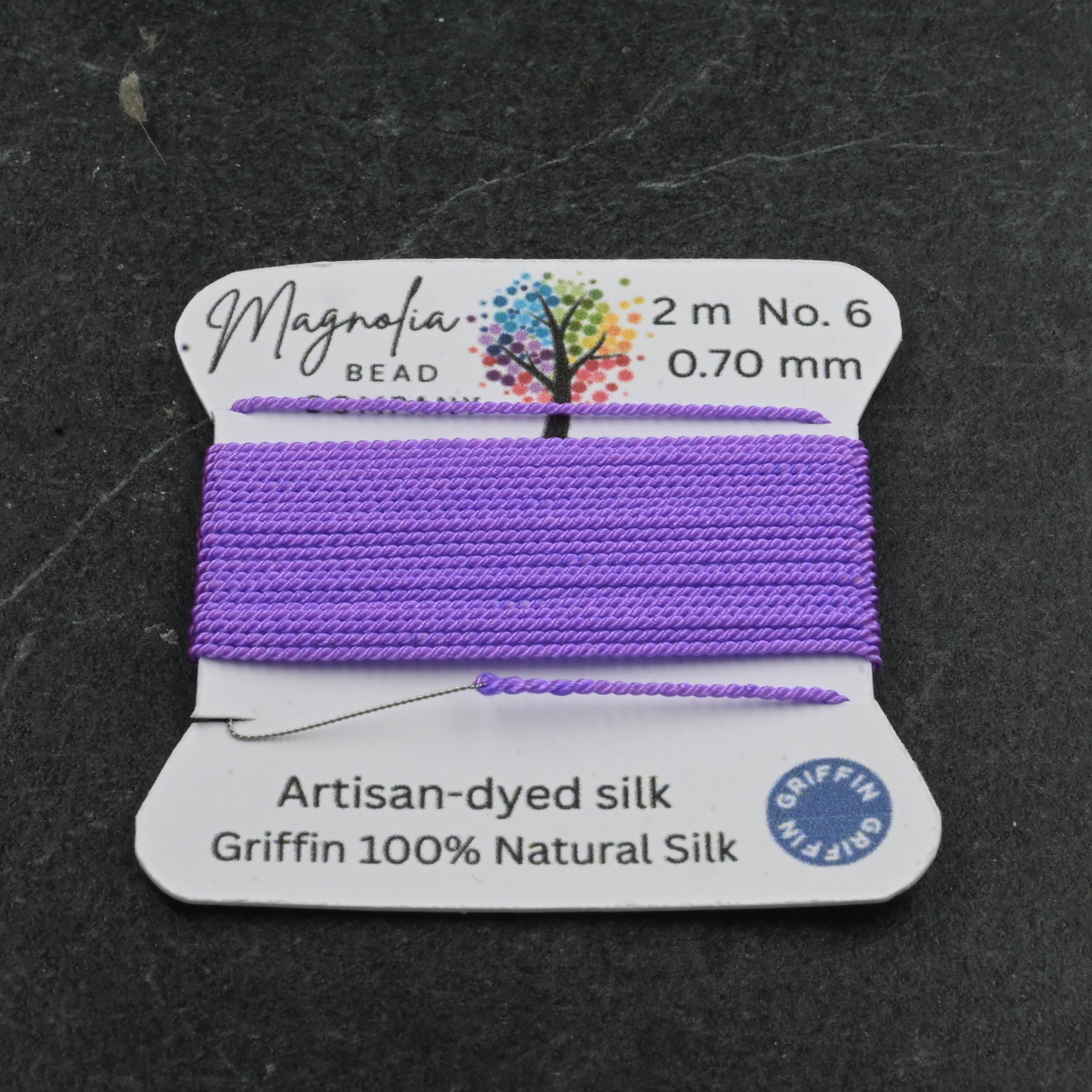 Retro Fluorescent Purple Griffin Silk Cord – Hand-Dyed Thread for Knotting, Jewelry Making, Pendant Stringing