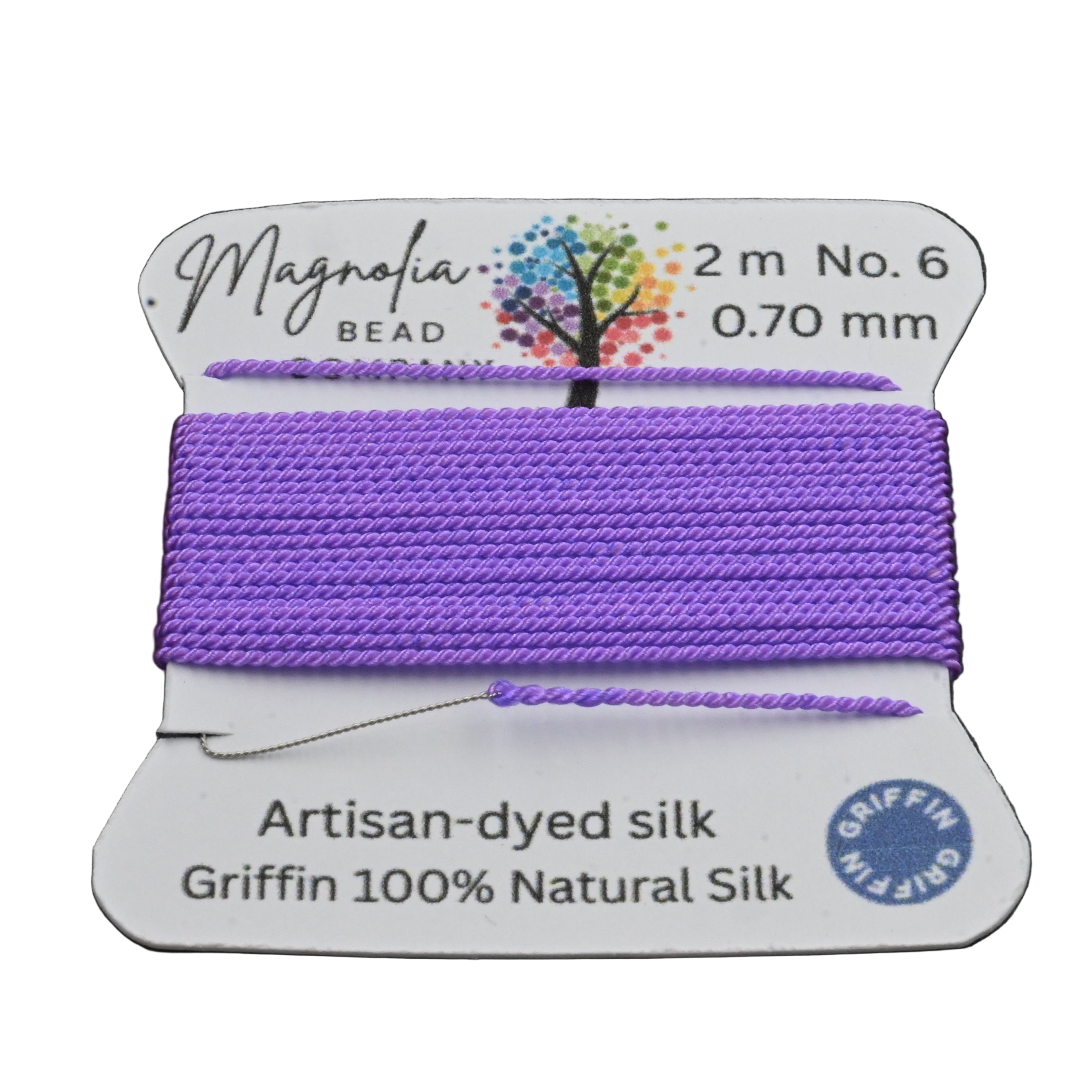 Retro Fluorescent Purple Griffin Silk Cord – Hand-Dyed Thread for Knotting, Jewelry Making, Pendant Stringing