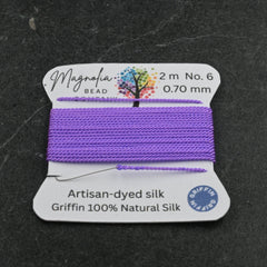 Retro Fluorescent Purple Griffin Silk Cord – Hand-Dyed Thread for Knotting, Jewelry Making, Pendant Stringing
