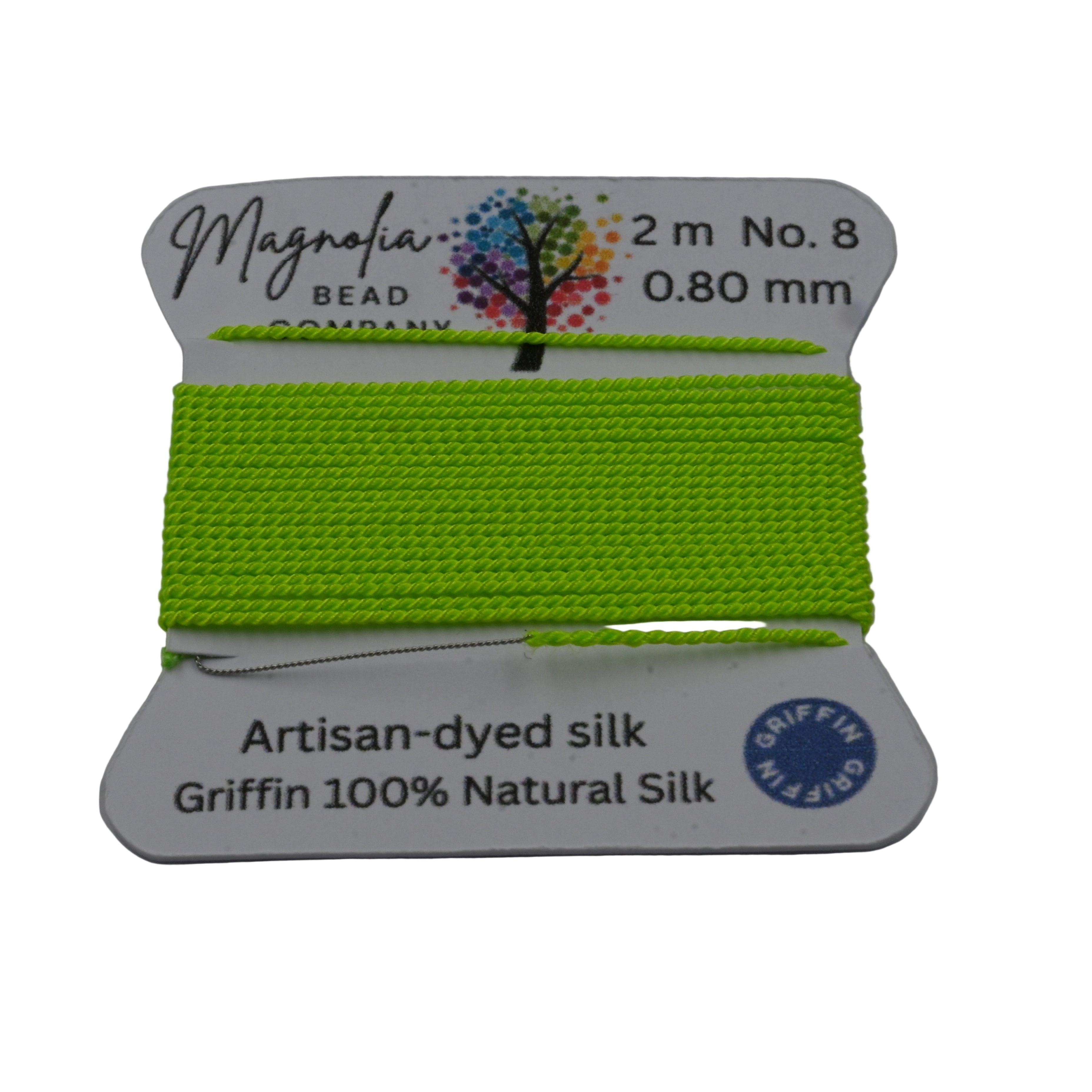 NEON COLLECTION Griffin Silk Cord – UV Light, Hand-Dyed Thread for Knotting, Jewelry Making, Pendant Stringing