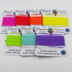NEON COLLECTION Griffin Silk Cord – UV Light, Hand-Dyed Thread for Knotting, Jewelry Making, Pendant Stringing