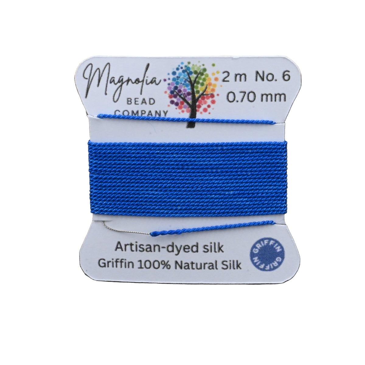 Azure Blue Griffin Silk Cord – Hand-Dyed Thread for Knotting, Jewelry Making, Pendant Stringing