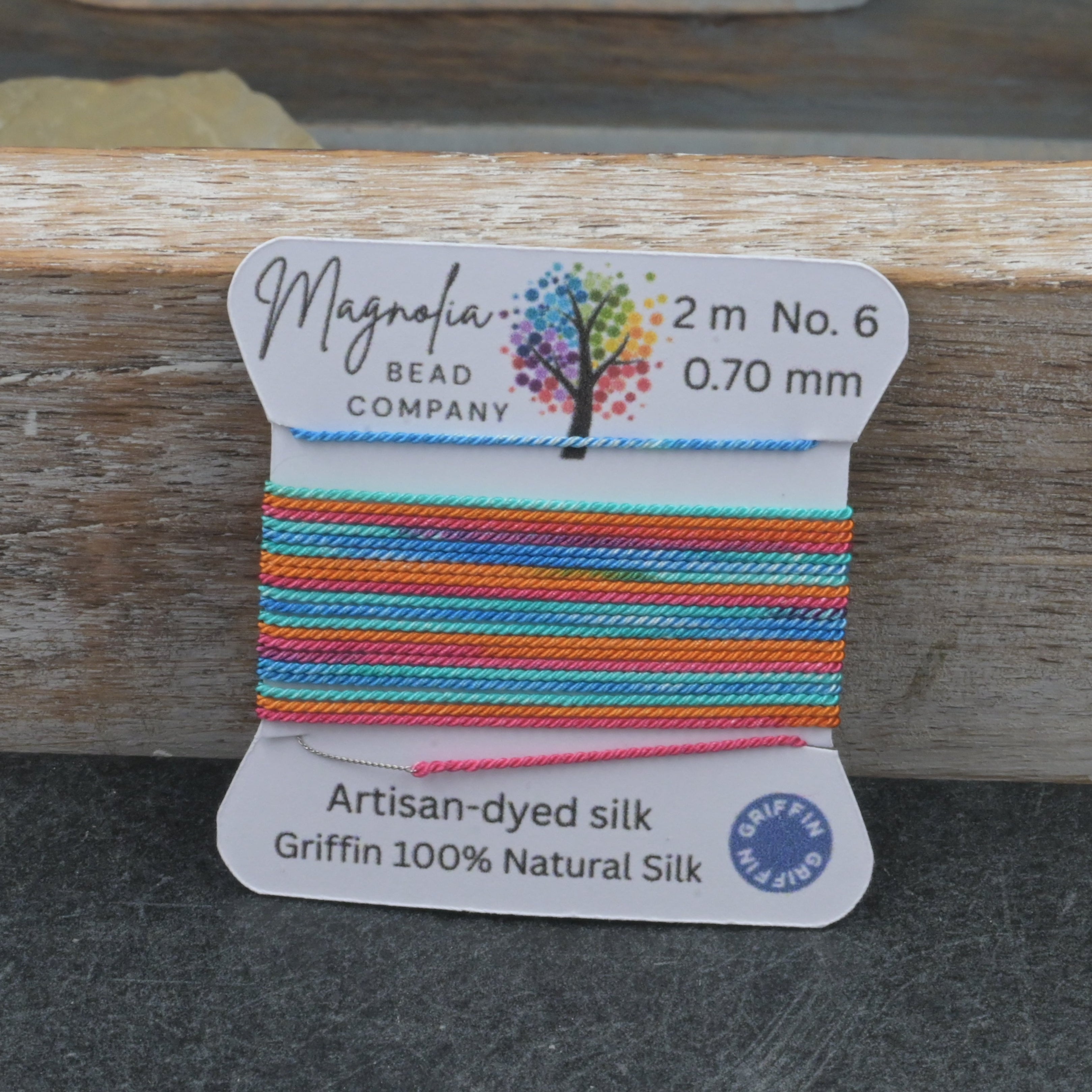 Rustic Sunset Griffin Silk Cord – Hand-Dyed Thread for Knotting, Jewelry Making, Pendant Stringing