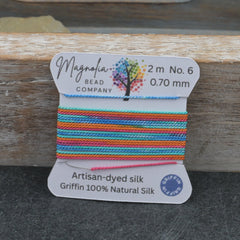 Rustic Sunset Griffin Silk Cord – Hand-Dyed Thread for Knotting, Jewelry Making, Pendant Stringing