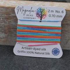 Rustic Sunset Griffin Silk Cord – Hand-Dyed Thread for Knotting, Jewelry Making, Pendant Stringing