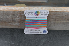 Rustic Sunset Griffin Silk Cord – Hand-Dyed Thread for Knotting, Jewelry Making, Pendant Stringing