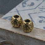 Gold Circle Pattern Stainless Steel Large Hole Beads. 1pc