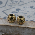 Gold Circle Pattern Stainless Steel Large Hole Beads. 1pc