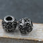 304 Stainless Steel European Beads, Large Hole Beads, Rondelle with Fleur De Lis, Antique Silver, 10x9mm