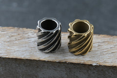 304 Stainless Steel European Beads, Large Hole Beads, Column, Antique Silver, 10x9mm