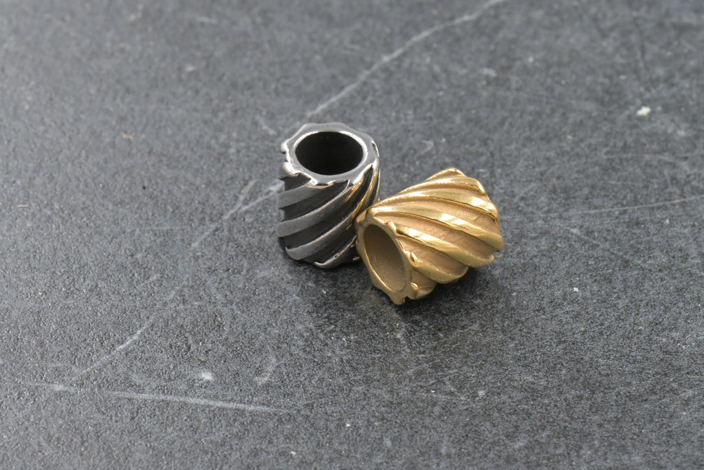 304 Stainless Steel European Beads, Large Hole Beads, Column, Antique Silver, 10x9mm