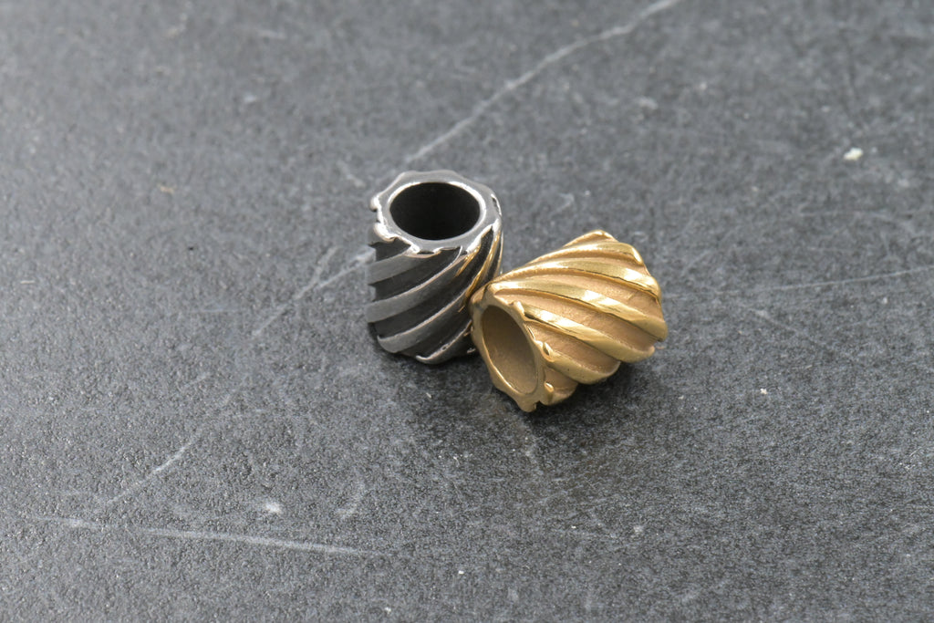 304 Stainless Steel European Beads, Large Hole Beads, Column, Antique Silver, 10x9mm