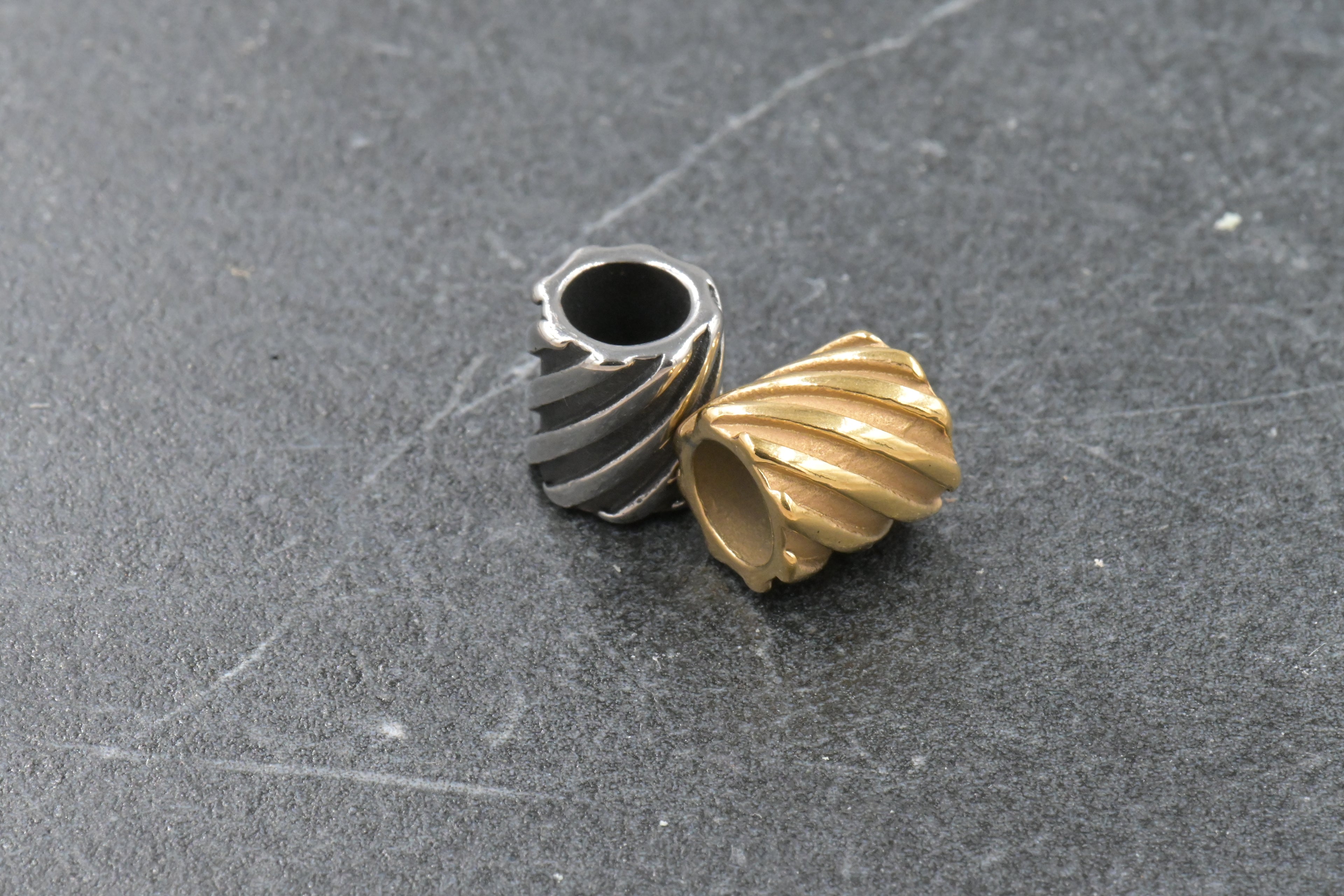 304 Stainless Steel European Beads, Large Hole Beads, Column, Antique Silver, 10x9mm