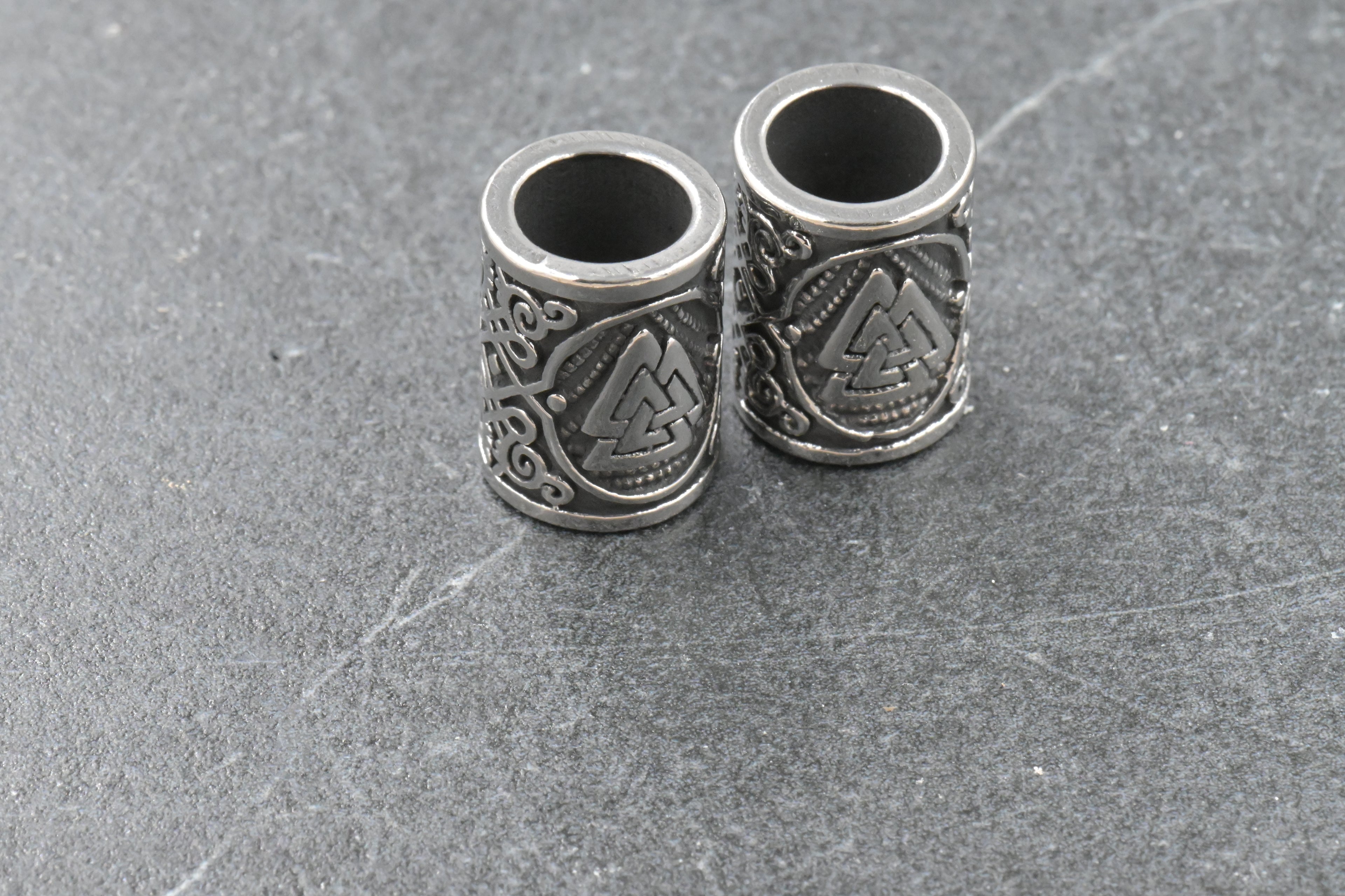 304 Stainless Steel Beads, Large Hole Beads, Column, Antique Silver, 15x11mm
