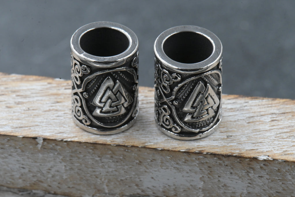 304 Stainless Steel Beads, Large Hole Beads, Column, Antique Silver, 15x11mm