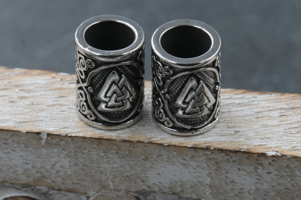 304 Stainless Steel Beads, Large Hole Beads, Column, Antique Silver, 15x11mm