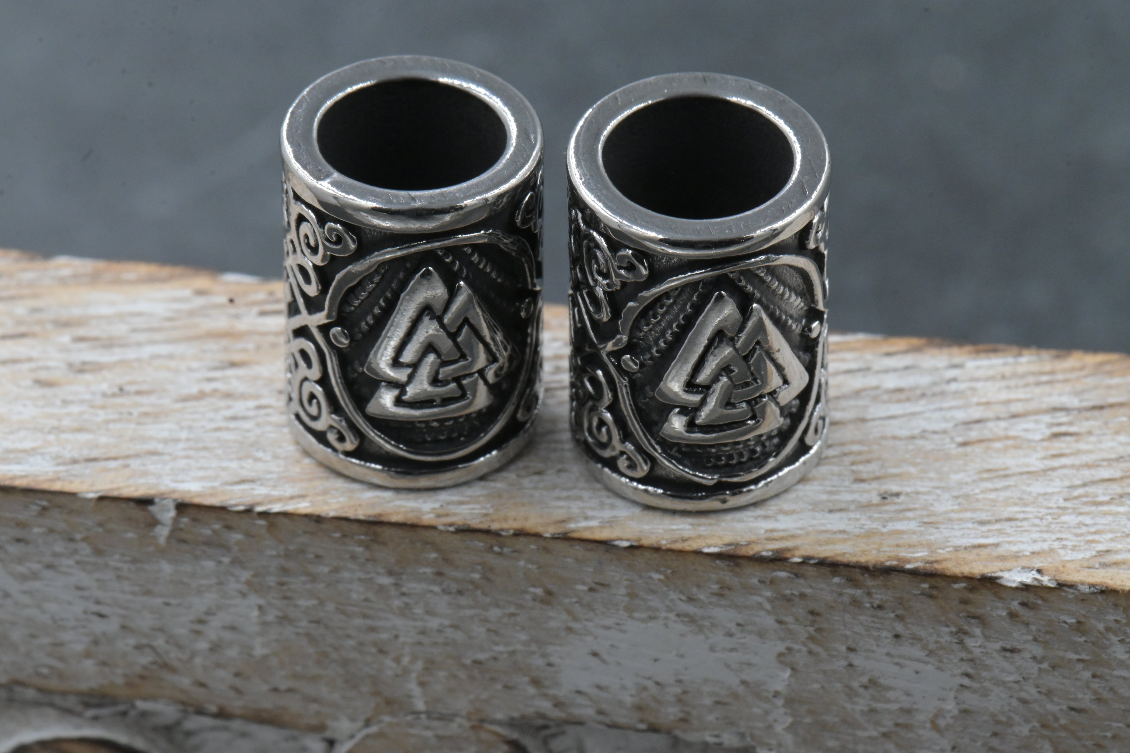 304 Stainless Steel Beads, Large Hole Beads, Column, Antique Silver, 15x11mm