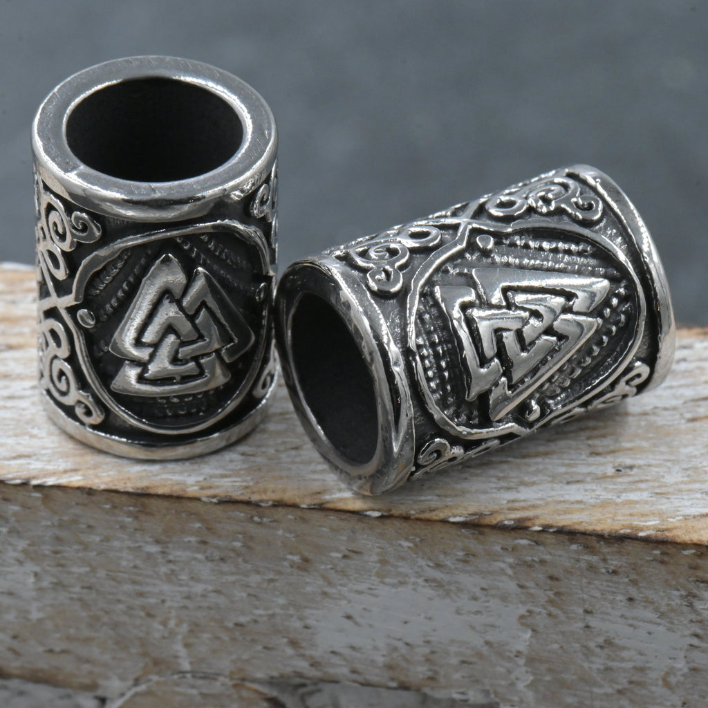 304 Stainless Steel Beads, Large Hole Beads, Column, Antique Silver, 15x11mm