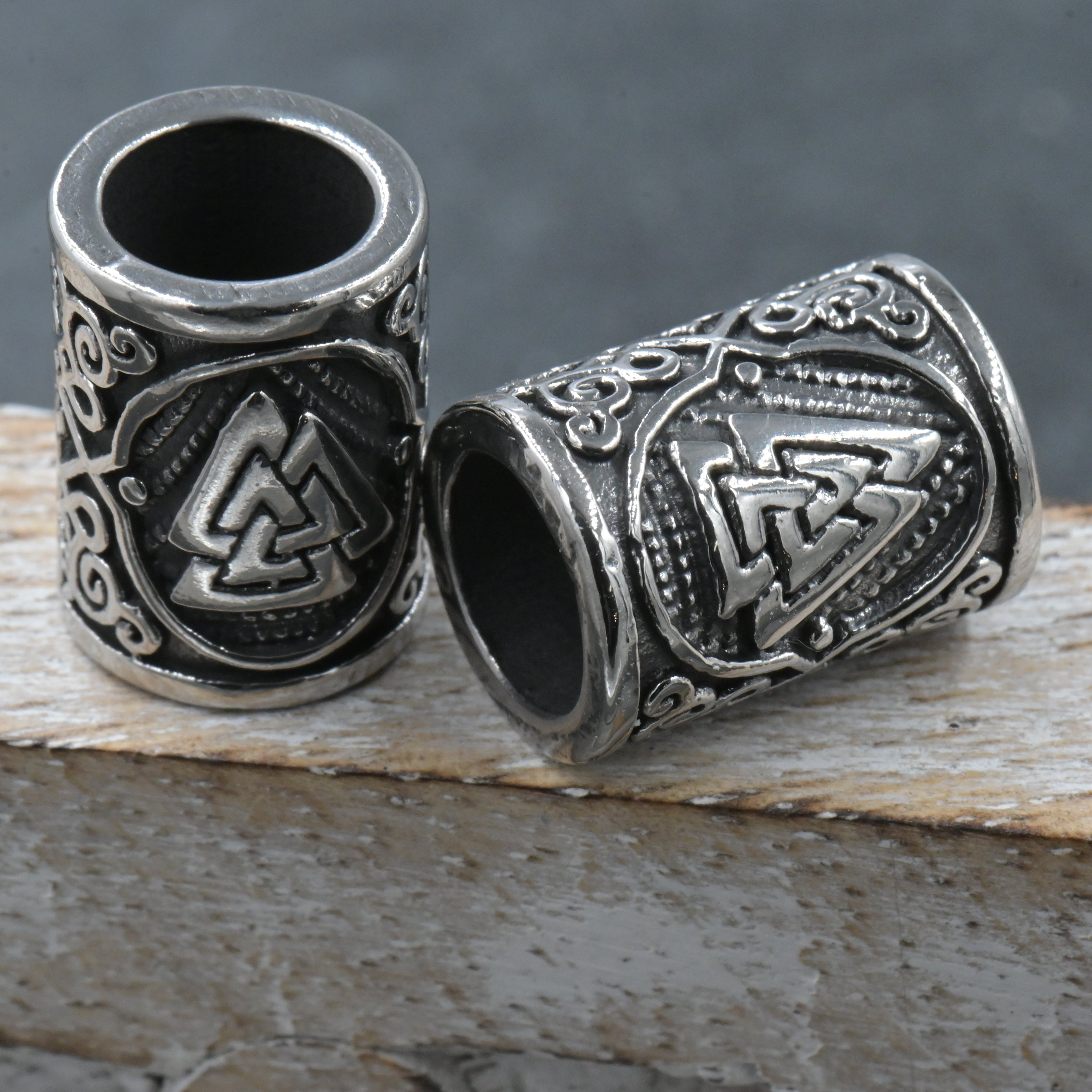 304 Stainless Steel Beads, Large Hole Beads, Column, Antique Silver, 15x11mm