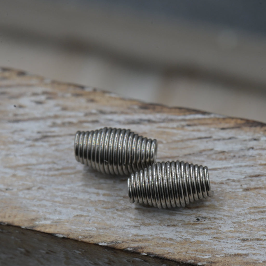 Tarnish Resistant 304 Stainless Steel Spring Beads, Barrel, Stainless Steel Color, 7.5x4mm, 20pc