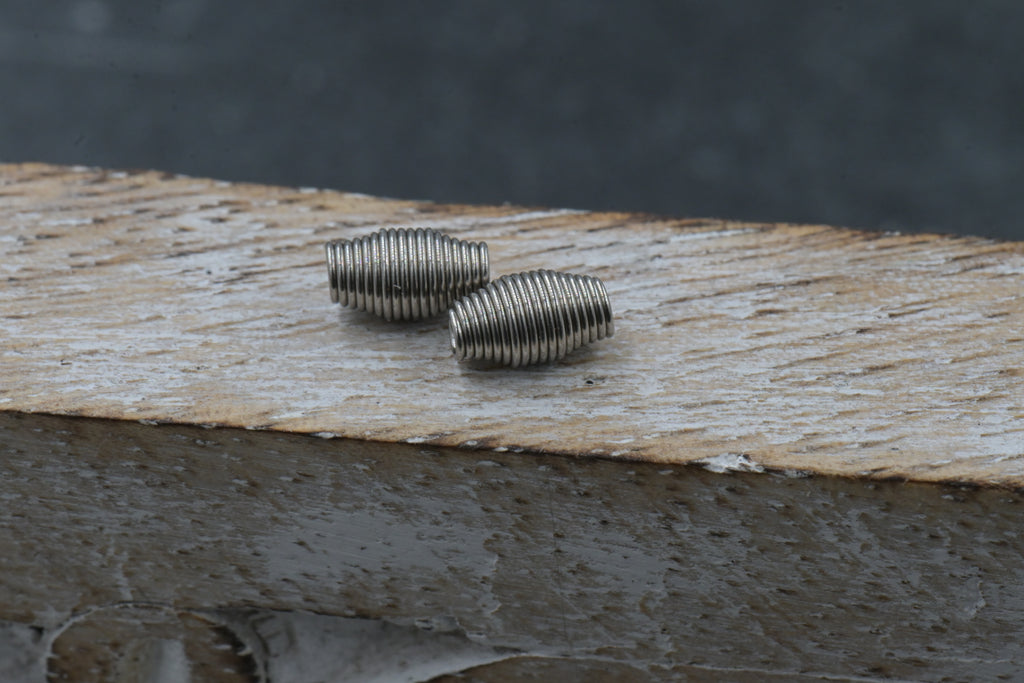 Tarnish Resistant 304 Stainless Steel Spring Beads, Barrel, Stainless Steel Color, 7.5x4mm, 20pc