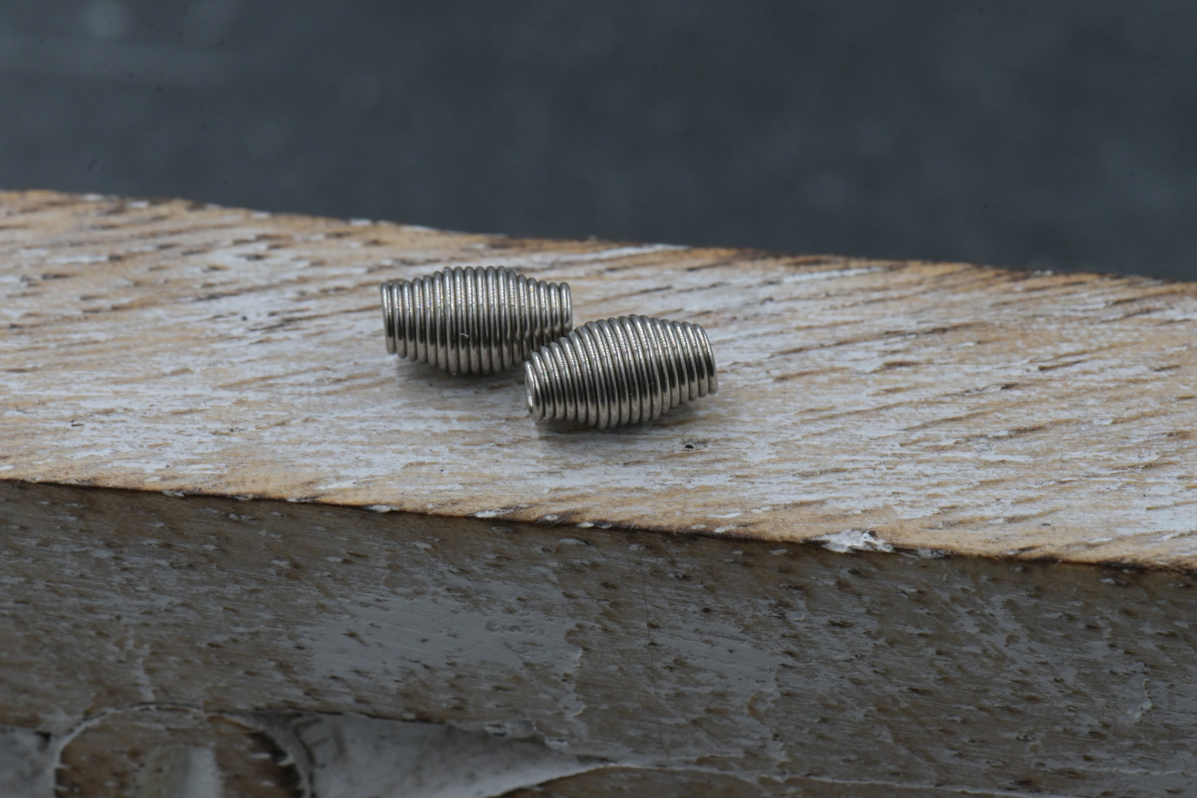 Tarnish Resistant 304 Stainless Steel Spring Beads, Barrel, Stainless Steel Color, 7.5x4mm, 20pc