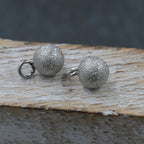 Non-Tarnish 304 Stainless Steel Pendants, Textured, Round Charm, Stainless Steel Color, 8x5mm