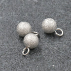 Non-Tarnish 304 Stainless Steel Pendants, Textured, Round Charm, Stainless Steel Color, 8x5mm