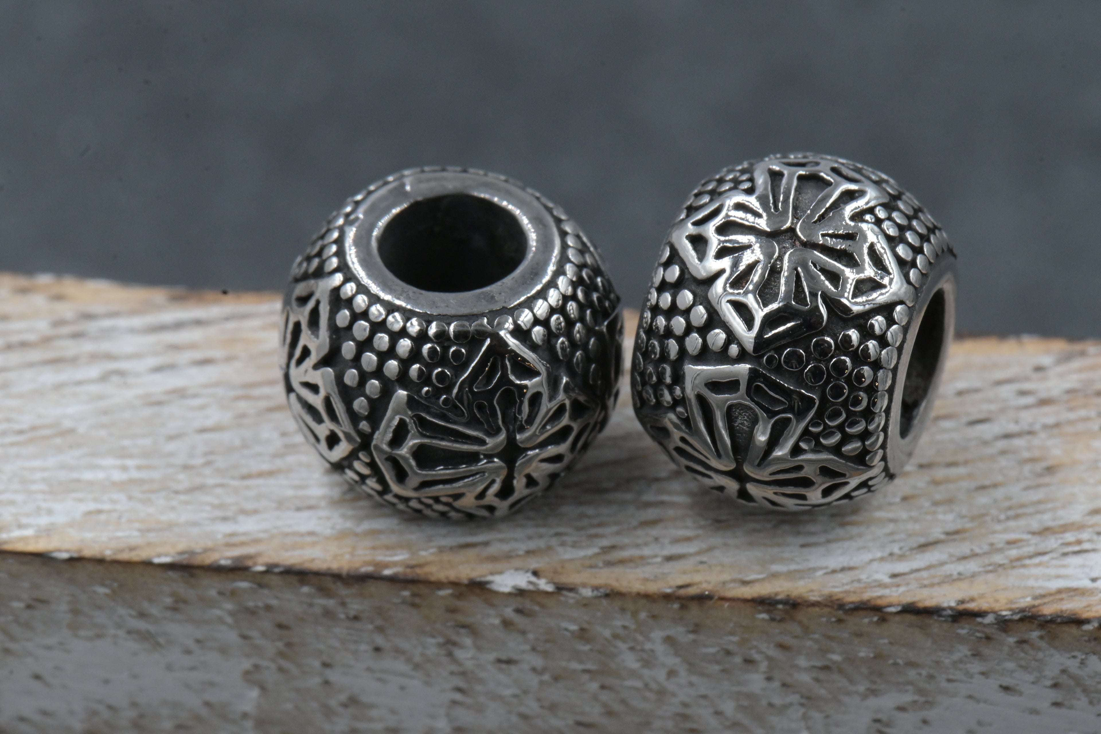 304 Stainless Steel Beads, Large Hole Beads, Rondelle with Cross, Antique Silver, 13x10mm