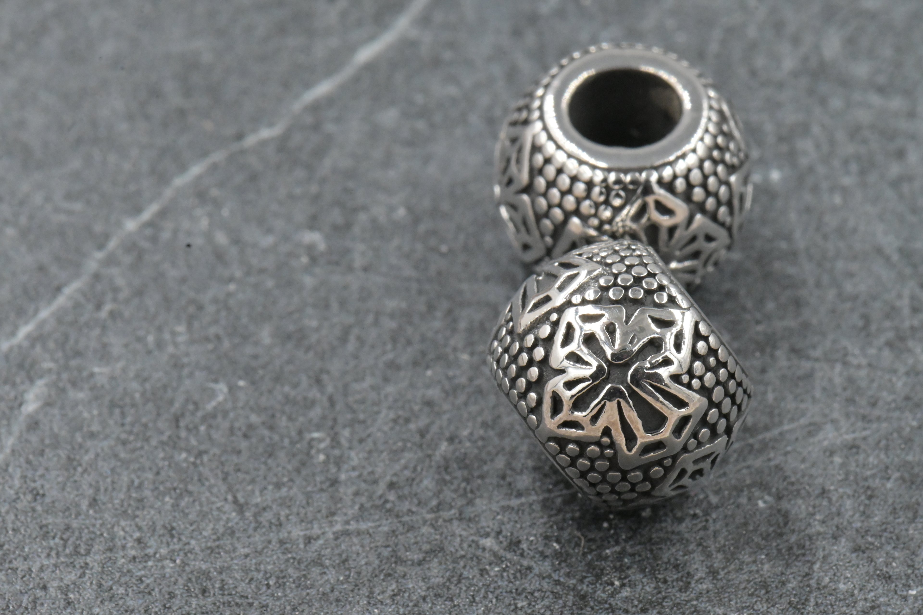 304 Stainless Steel Beads, Large Hole Beads, Rondelle with Cross, Antique Silver, 13x10mm