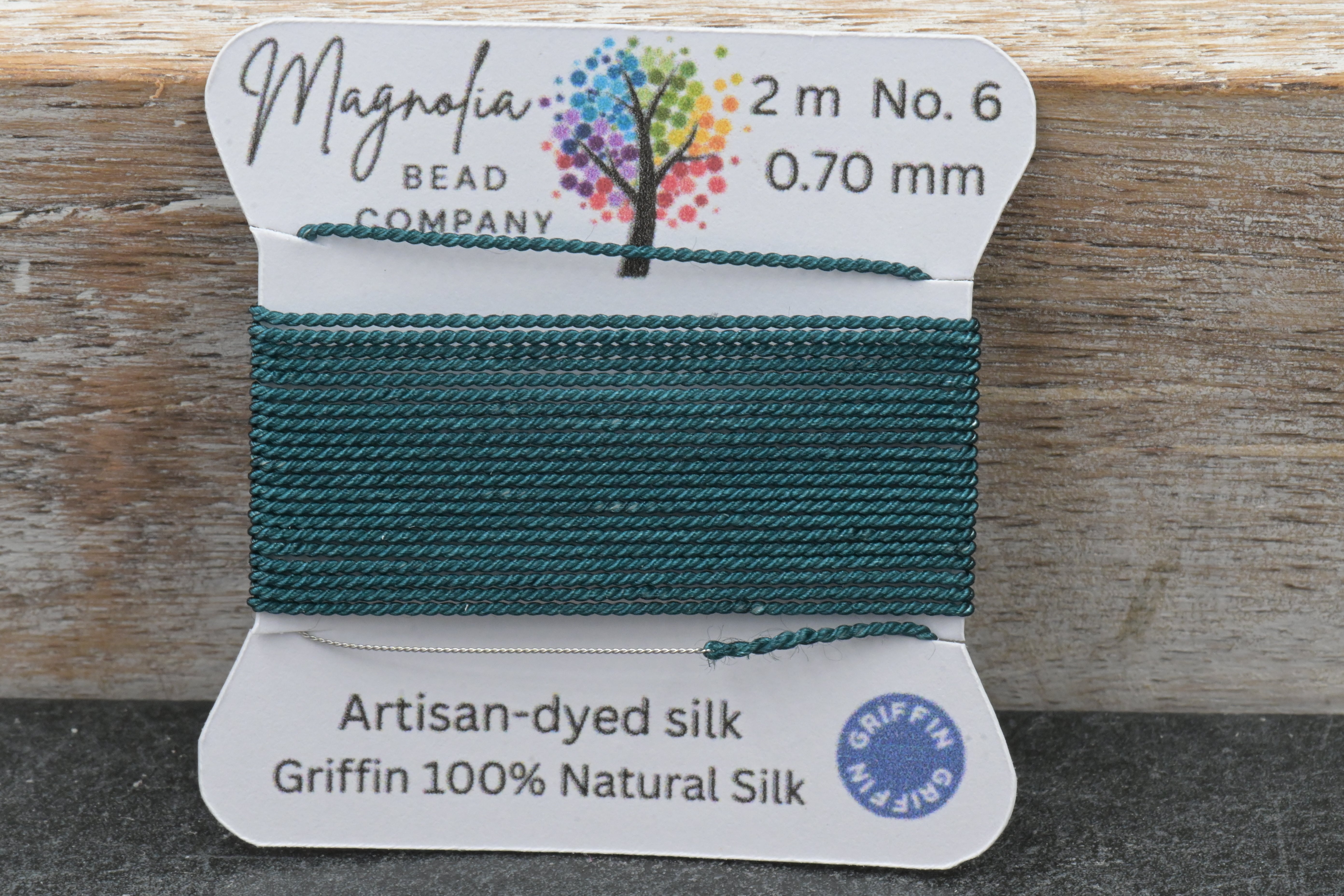 Twilight Fir Green Griffin Silk Cord – Hand-Dyed Thread for Knotting, Jewelry Making, Pendant Stringing
