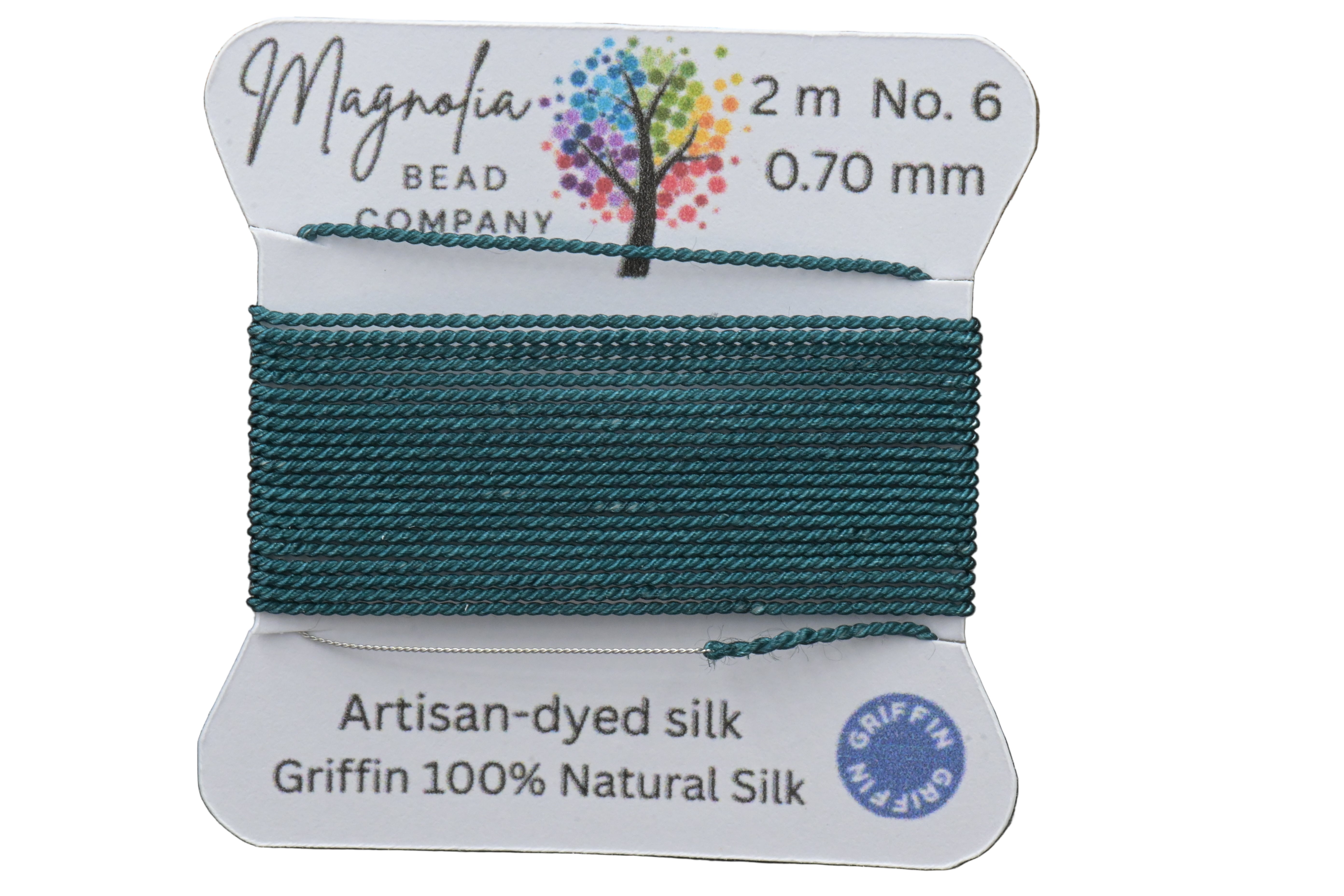 Twilight Fir Green Griffin Silk Cord – Hand-Dyed Thread for Knotting, Jewelry Making, Pendant Stringing