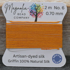 Harvest Gold Griffin Silk Cord – Hand-Dyed Thread for Knotting, Jewelry Making, Pendant Stringing