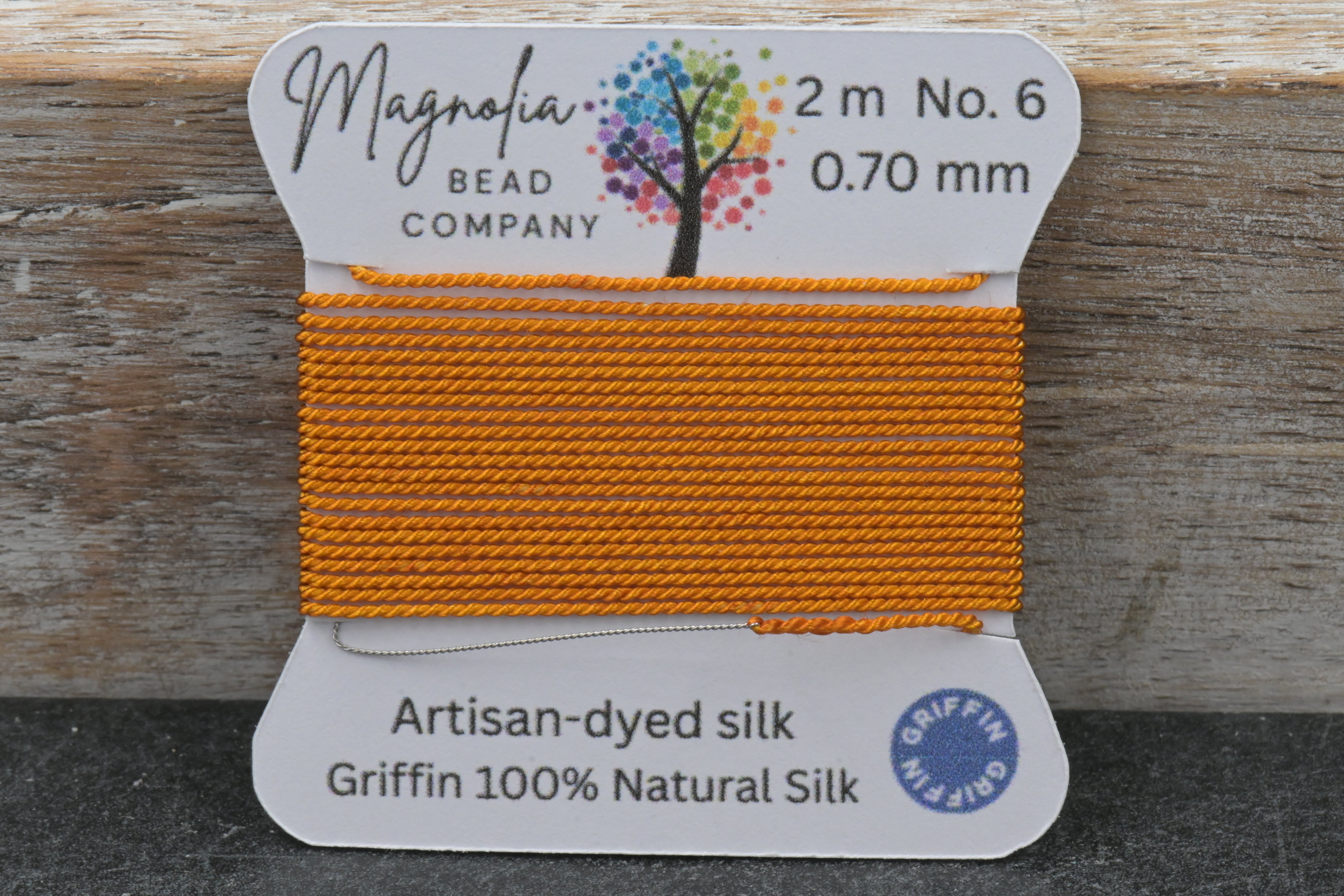 Harvest Gold Griffin Silk Cord – Hand-Dyed Thread for Knotting, Jewelry Making, Pendant Stringing