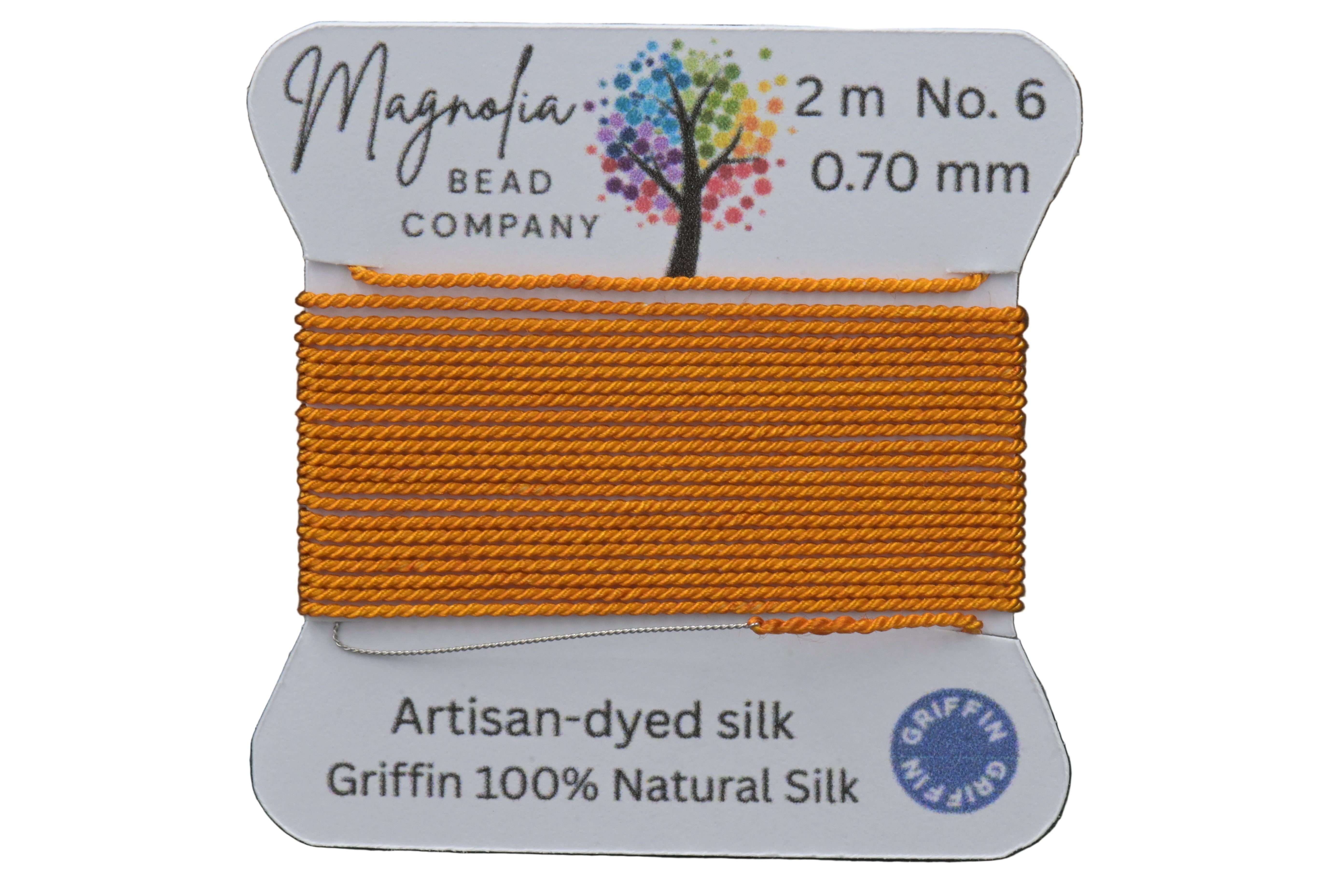 Harvest Gold Griffin Silk Cord – Hand-Dyed Thread for Knotting, Jewelry Making, Pendant Stringing